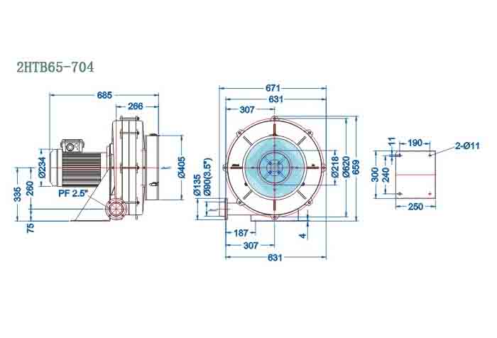 2HTB65-704,5.5kw中壓鼓風(fēng)機